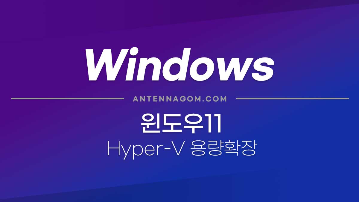 윈도우11 HYPER-V 가상 윈도우 용량 확장하기 6