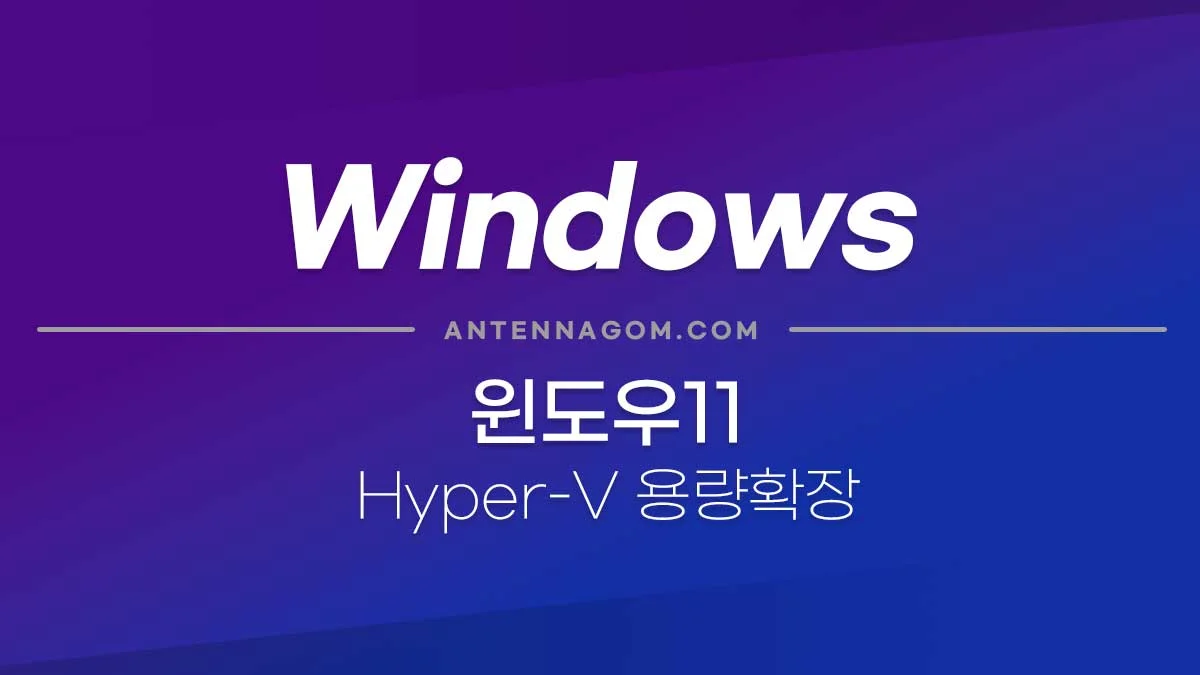 윈도우11 HYPER-V 가상 윈도우 용량 확장하기 2