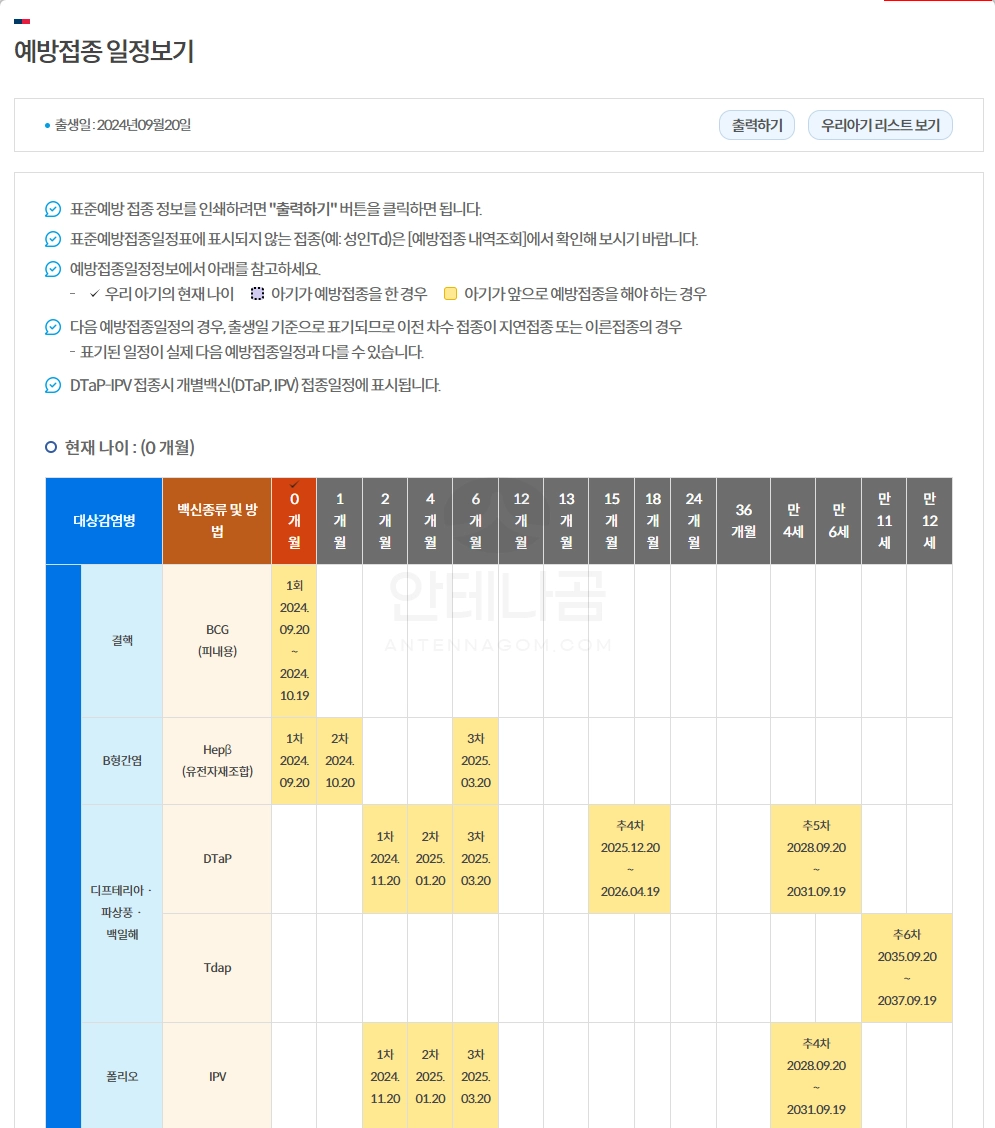 우리 아이 / 어린이 국가예방접종 권장 일정 및 시기 정리 (B형간염, BCG, 수두, 로타, 홍역 백신 등) 2