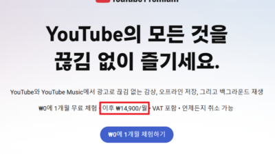 유튜브 프리미엄 구독