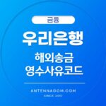 우리은행 해외송금 영수사유코드