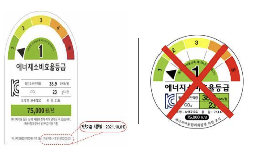 에너지소비효율등급 스티커