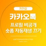 카카오톡 프로필 비공개
