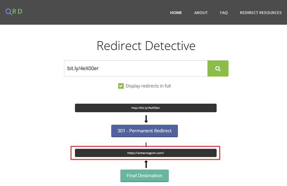 리다이렉트 디텍티브로 확인하기