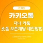 카카오톡 자녀 카톡 숏폼 / 오픈채팅 안전하게 제한하는 방법