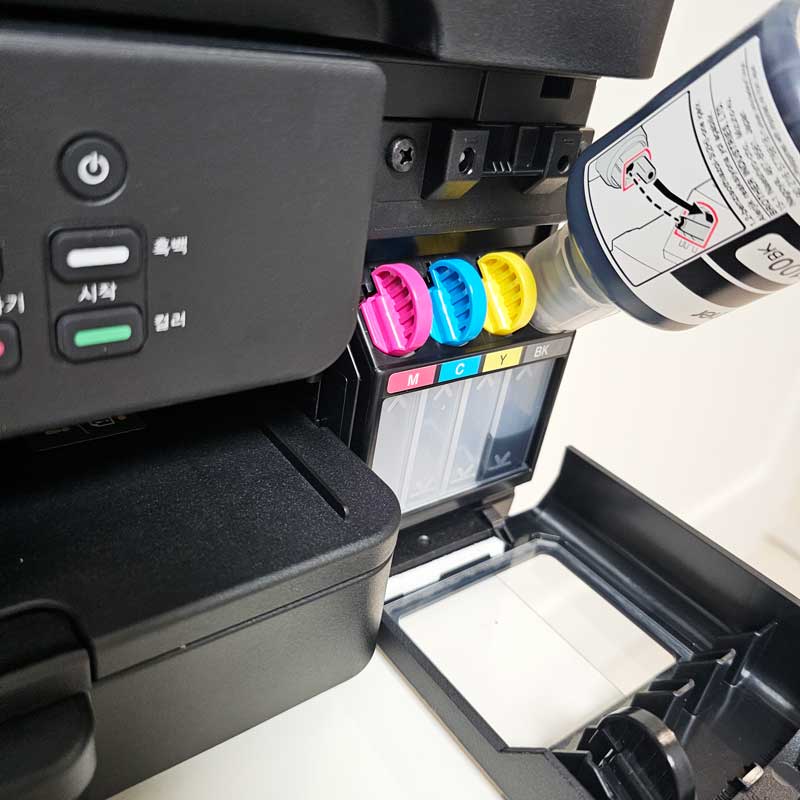브라더 T730DW 무한잉크 채워넣기