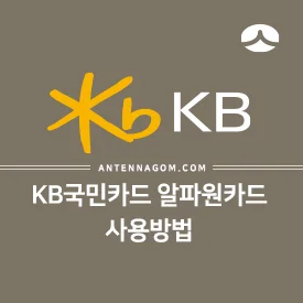 KB국민카드 알파원카드 사용방법 01