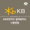 KB국민카드 알파원카드 사용방법 / 설정법 4