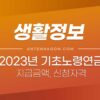 2023년 기초 노령연금 수급자격, 지급금액, 소득인정액 정리 (재산, 나이, 신청 기준) 3