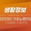 2023년 기초 노령연금 수급자격, 지급금액, 소득인정액 정리 (재산, 나이, 신청 기준) 1