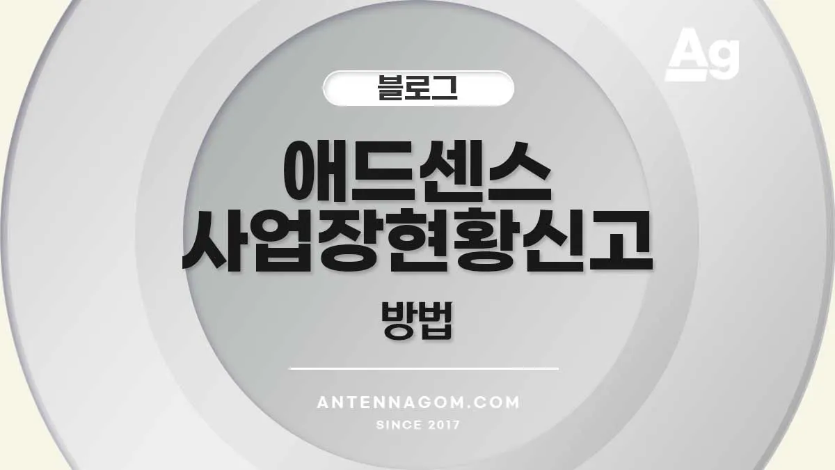 애드센스 사업장 현황 신고