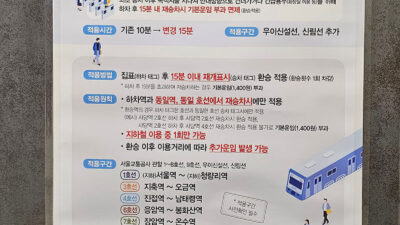 지하철 15분 무료 재승차